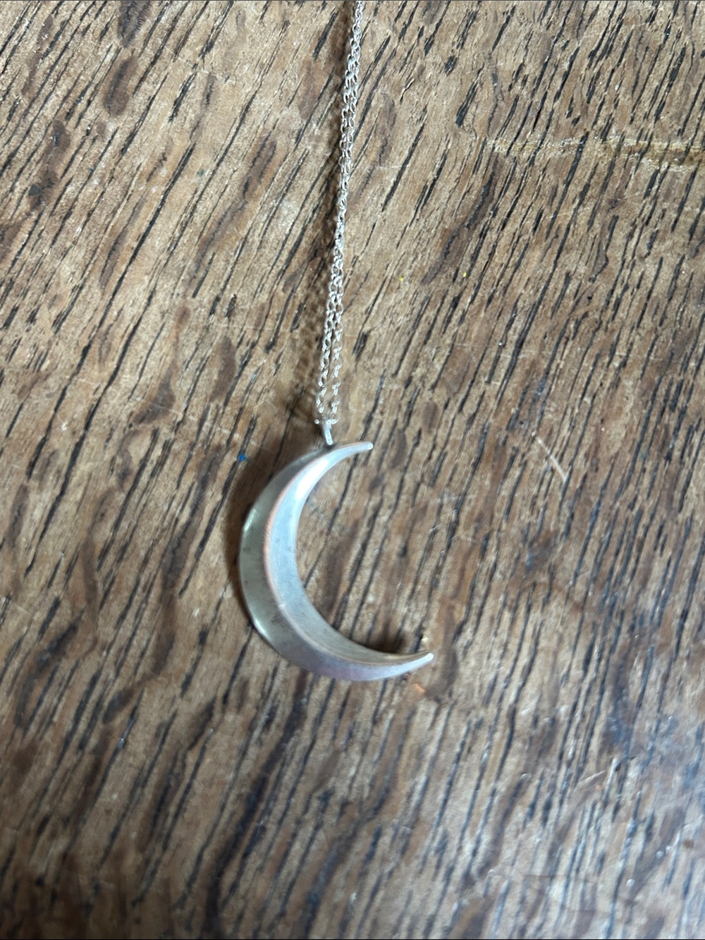 Hand Crafted Silver Crescent Moon Pendant Necklace Stevie Nicks Whimsy